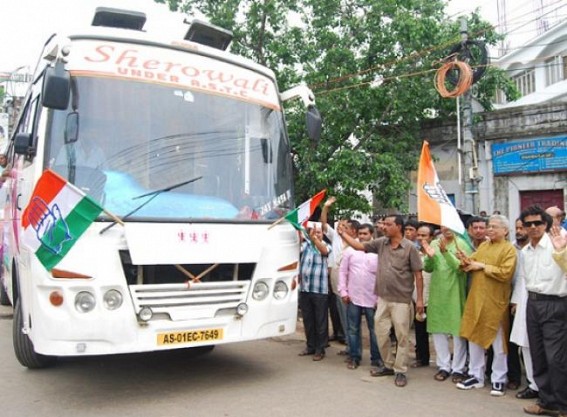 Tripura Congress left for Delhi to hold â€˜dharnaâ€™ against â€˜corruptionâ€™